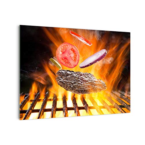 DekoGlas Küchenrückwand 'Fleisch am Grill' in div. Größen, Glas-Rückwand, Wandpaneele, Spritzschutz & Fliesenspiegel von DekoGlas