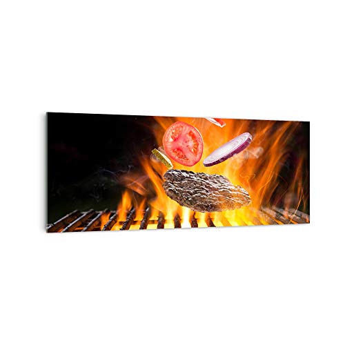 DekoGlas Küchenrückwand 'Fleisch am Grill' in div. Größen, Glas-Rückwand, Wandpaneele, Spritzschutz & Fliesenspiegel von DekoGlas