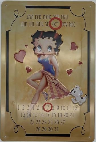 Blechschild 30 x 20 cm Betty Boop Jahreskalender Endloskalender - DekoNo7 Blechschild 30 x 20 cm Betty Boop Jahreskalender Endloskalender - DekoNo7 von DekoNo7