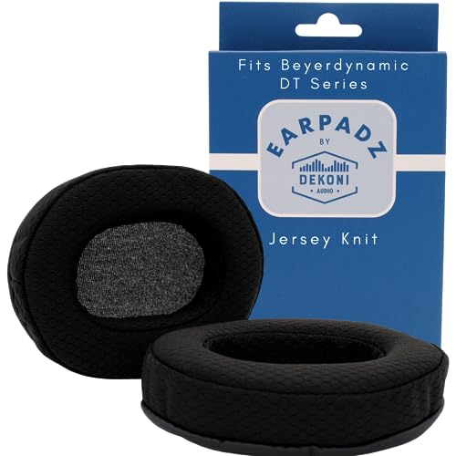 Dekoni Audio Kopfhörer-Ohrpolster für Beyerdynamic DT 770 Pro, DT 990 Pro, Premium-Ersatz-Ohrpolster aus Memory-Schaum, Jersey-Strick von Dekoni Audio