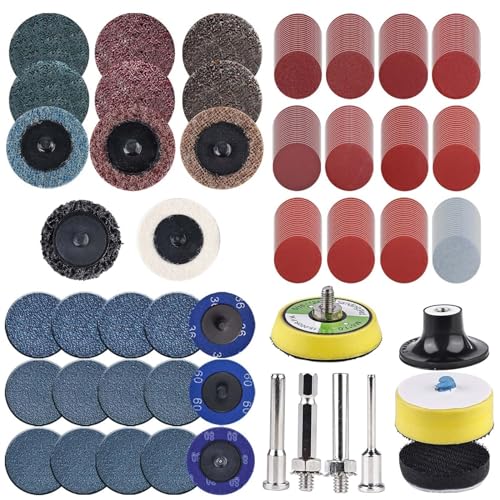 270 Stück Schleifscheiben 50mm, Klett für Bohrer und Schleifmaschinen mit 3mm und 6mm Schaftträgerplatte, inklusive 2 Zoll Schleifpapiers in 36-3000 Körnung, Schleifscheiben Pad Kit Polierpad Adapter 270 Stück Schleifscheiben 50mm, Klett für Bohrer und Schleifmaschinen mit 3mm und 6mm Schaftträgerplatte, inklusive 2 Zoll Schleifpapiers in 36-3000 Körnung, Schleifscheiben Pad Kit Polierpad Adapter von Delamiya