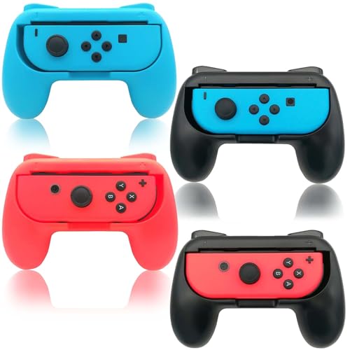 4 Stück Controller Grip, Handgriff Controller für Joy Con Switch Griffhalter Switch Controller Griffhalter Kompatibel mit Switch Controller Schutzhülle Zubehör Controller Switch Zubehör für Switch von Delamiya