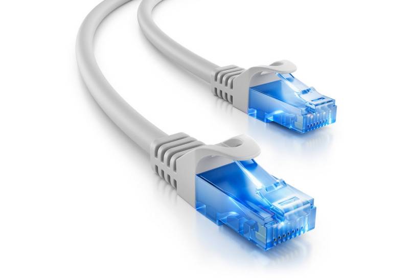 deleyCON deleyCON 1m CAT6 Patchkabel Netzwerkkabel Ethernet LAN DSL Kabel Grau LAN-Kabel von Deleycon