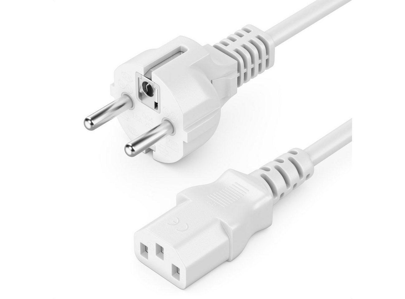 deleyCON deleyCON 2m Stromkabel Schutzkontakt Typ F (CEE 7/4) auf C13 Buchse Stromkabel von Deleycon