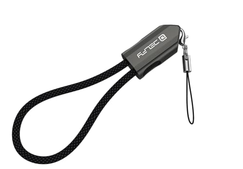 Delfy USB-C auf USB-C Keychain Kabel - 8 Zoll geflochtenes Notfall-Ladegerät mit Zinklegierung Metallgehäuse - Kompaktes USB-C-Kabel für MacBook, iPhone 16 Pro Max, Android - Schlankes Geschenk Ready von Delfy