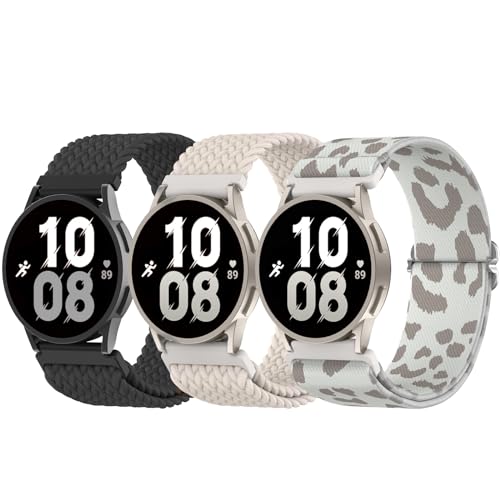 Delidigi 20mm Armband Kompatibel mit Samsung Galaxy Watch 5/4/6 40mm 44mm/Watch 6 Classic 43mm 47mm/Watch 5 Pro 45mm/Watch 4 Classic 42mm 46mm/Watch 3 41mm/Active 2 Nylon Verstellbare Armband von Delidigi