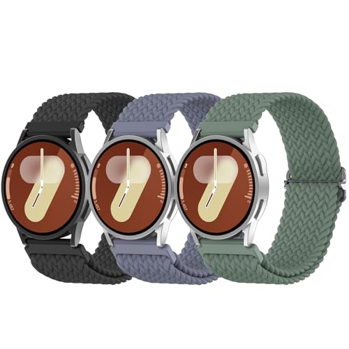 Delidigi 20mm Armband Kompatibel mit Samsung Galaxy Watch 5/4/6 40mm 44mm/Watch 6 Classic 43mm 47mm/Watch 5 Pro 45mm/Watch 4 Classic 42mm 46mm/Watch 3 41mm/Active 2 Nylon Verstellbare Sport Armband von Delidigi