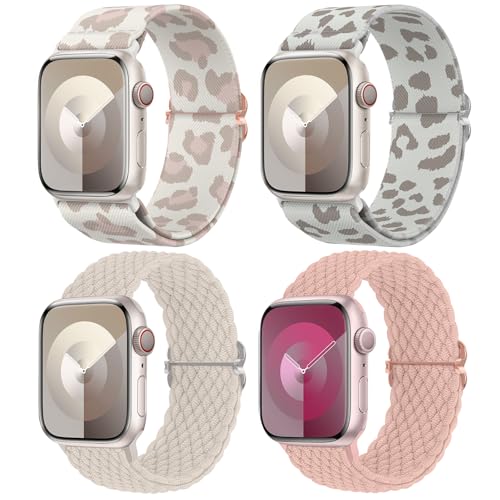 Delidigi 4 Stück Geflochtenes Armband Kompatibel mit Apple Watch 38mm 40mm 41mm 42mm 44mm 45mm 46mm 49mm, Verstellbar Elastisches Nylon Armband für iWatch Ultra 2, SE, Series 10 9 8 7 6 5 4 3 2 1 Delidigi 4 Stück Geflochtenes Armband Kompatibel mit Apple Watch 38mm 40mm 41mm 42mm 44mm 45mm 46mm 49mm, Verstellbar Elastisches Nylon Armband für iWatch Ultra 2, SE, Series 10 9 8 7 6 5 4 3 2 1 von Delidigi