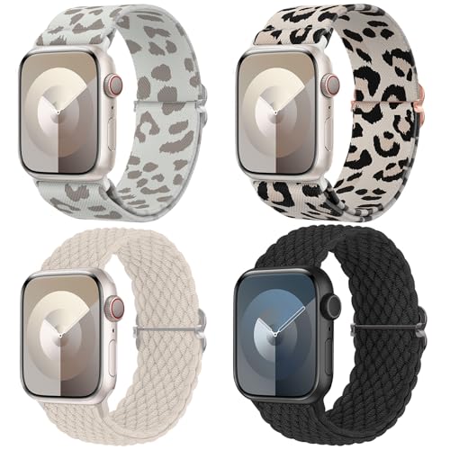 Delidigi 4 Stück Geflochtenes Armband Kompatibel mit Apple Watch 38mm 40mm 41mm 42mm 44mm 45mm 46mm 49mm, Verstellbar Elastisches Nylon Armband für iWatch Ultra 2, SE, Series 10 9 8 7 6 5 4 3 2 1 Delidigi 4 Stück Geflochtenes Armband Kompatibel mit Apple Watch 38mm 40mm 41mm 42mm 44mm 45mm 46mm 49mm, Verstellbar Elastisches Nylon Armband für iWatch Ultra 2, SE, Series 10 9 8 7 6 5 4 3 2 1 von Delidigi