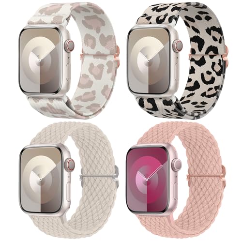 Delidigi 4 Stück Geflochtenes Armband Kompatibel mit Apple Watch 38mm 40mm 41mm 42mm 44mm 45mm 46mm 49mm, Verstellbar Elastisches Nylon Armband für iWatch Ultra 2, SE, Series 10 9 8 7 6 5 4 3 2 1 Delidigi 4 Stück Geflochtenes Armband Kompatibel mit Apple Watch 38mm 40mm 41mm 42mm 44mm 45mm 46mm 49mm, Verstellbar Elastisches Nylon Armband für iWatch Ultra 2, SE, Series 10 9 8 7 6 5 4 3 2 1 von Delidigi
