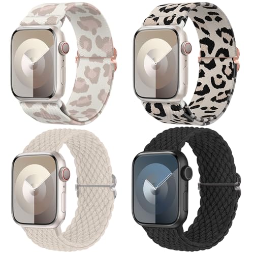 Delidigi 4 Stück Geflochtenes Armband Kompatibel mit Apple Watch 38mm 40mm 41mm 42mm 44mm 45mm 46mm 49mm, Verstellbar Elastisches Nylon Armband für iWatch Ultra 2, SE, Series 10 9 8 7 6 5 4 3 2 1 Delidigi 4 Stück Geflochtenes Armband Kompatibel mit Apple Watch 38mm 40mm 41mm 42mm 44mm 45mm 46mm 49mm, Verstellbar Elastisches Nylon Armband für iWatch Ultra 2, SE, Series 10 9 8 7 6 5 4 3 2 1 von Delidigi
