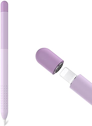 Delidigi Apple Pencil 1. Generation Hülle, Farbverlauf Silikon Case Schutzhülle Zubehör Kompatibel mit Apple Pencil 1.Gen (Lavendel) von Delidigi