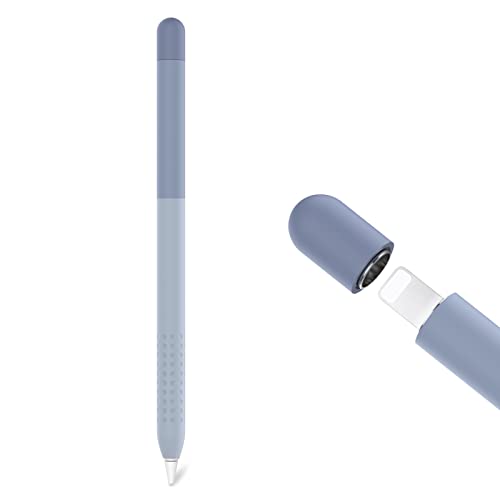 Delidigi Apple Pencil 1. Generation Hülle, Farbverlauf Silikon Case Schutzhülle Zubehör Kompatibel mit Apple Pencil 1.Gen (Lavendelgrau) von Delidigi