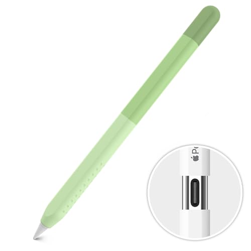 Delidigi Apple Pencil USB C Hülle Cover Farbverlauf Anti Rutsch Silikon Case Schutzhülle Kompatibel mit Apple Pencil USB C (Grün) von Delidigi