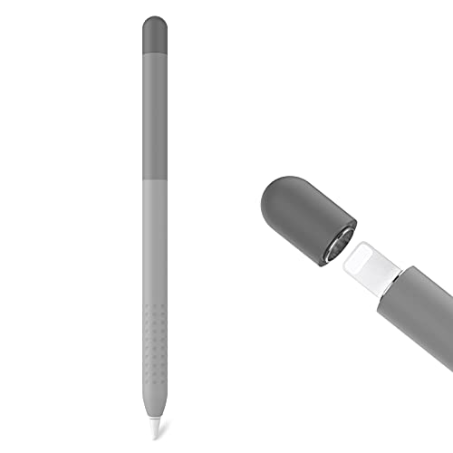Delidigi Farbverlauf Hülle für Apple Pencil 1. Generation, Silikon Case Sleeve Schutzhülle Zubehör für Apple Pencil 1. Generation (Gradient Grey) von Delidigi