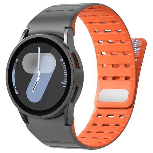 Delidigi Magnetarmband Kompatibel mit Samsung Galaxy Watch 7 6 5 4 FE 40mm 44mm/6 4 Classic 43mm 47mm 42mm 46mm/5 Pro 45mm, 20mm Starke Atmungsaktives Silikon Sport Ersatzband für Männer Frauen von Delidigi