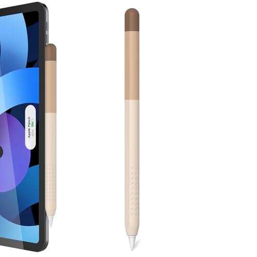 Delidigi Pencil Hülle Kompatibel mit Apple Pencil 2. Generation Hülle Case/Apple Pencil Pro(2024)/iPad Pro 11/12,9 Zoll, Farbverlauf Silikon Anti Rutsch Case Schutzhülle Zubehör (Braun Farbverlauf) von Delidigi
