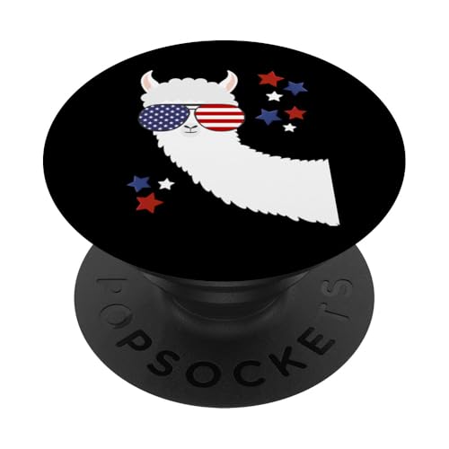 4. Juli Lama PopSockets Klebender PopGrip von Delightfully Different World