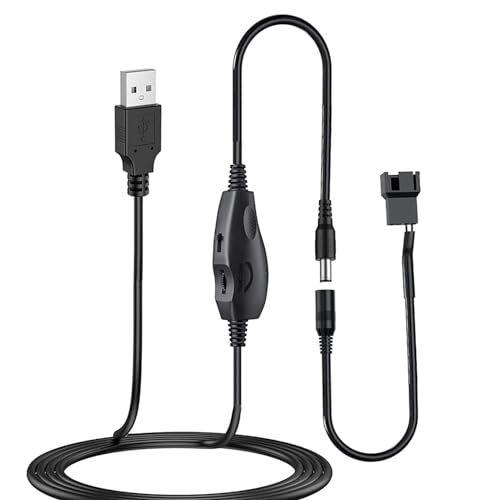 Delinx 12 V Lüftergeschwindigkeitsregler, Lüfter-Netzadapter, USB 5 V Step Up Boost auf DC 12 V Adapter, 5–12 V verstellbar, mit 3/4-poligem Lüfteranschlusskabel, 1,5 m Länge Delinx 12 V Lüftergeschwindigkeitsregler, Lüfter-Netzadapter, USB 5 V Step Up Boost auf DC 12 V Adapter, 5–12 V verstellbar, mit 3/4-poligem Lüfteranschlusskabel, 1,5 m Länge von Delinx