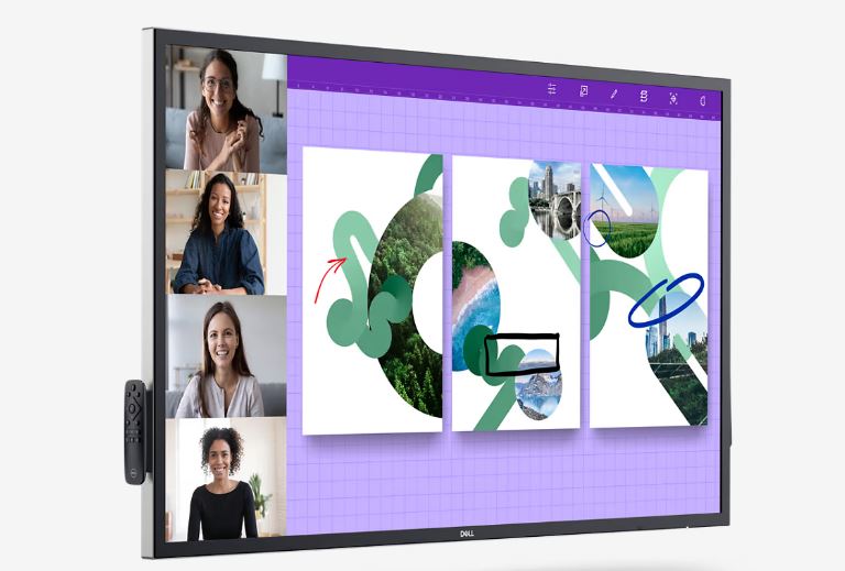 DELL 55 4K Interactive Touch Monitor P5524QT 138,8cm 138,80cm (54,64) IPS 3840x2160 16:9 350cd/m2 HDMI DP USB [Energieklasse F] (DELL-P5524QT) von Dell