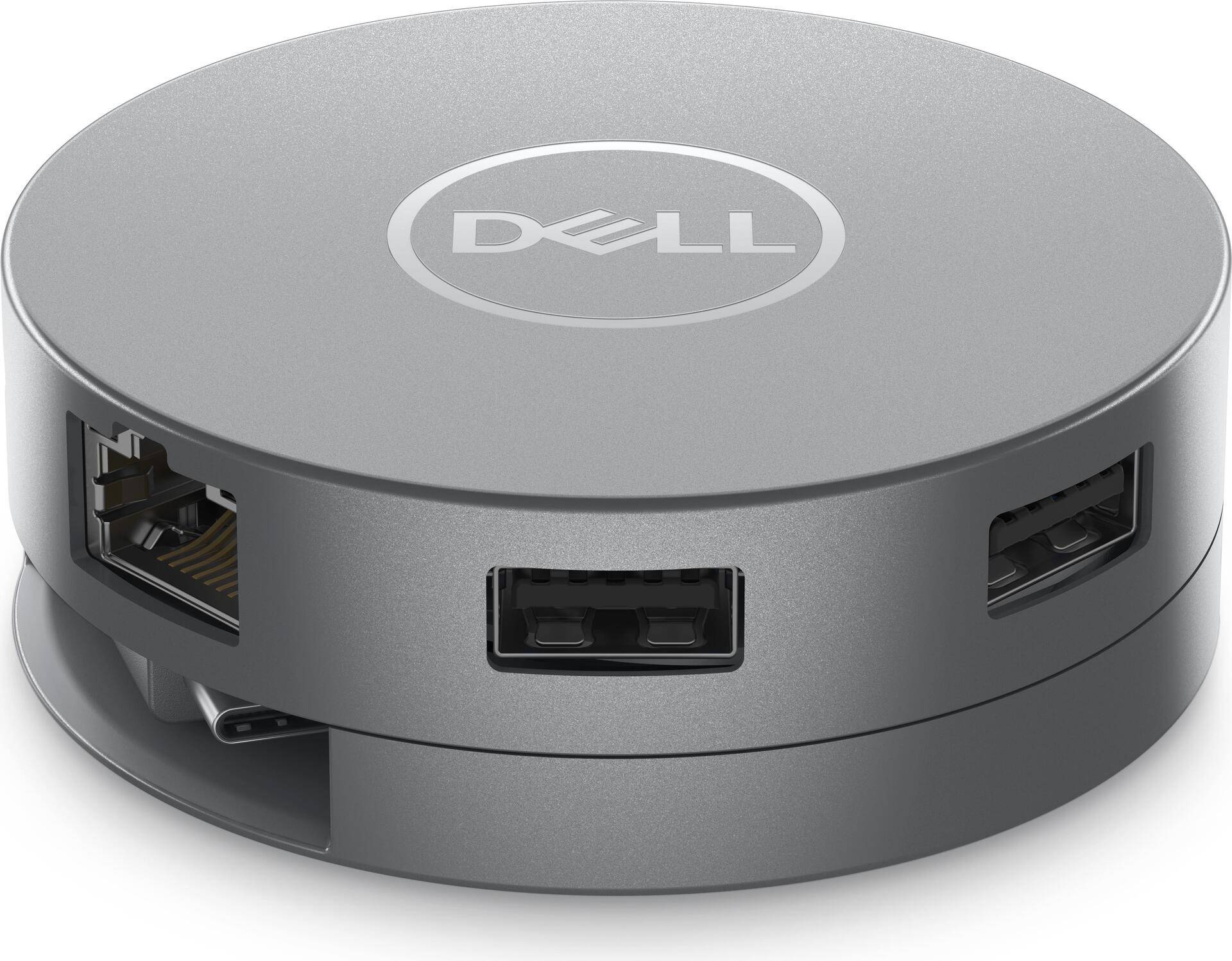 DELL 6-in-1-USB-C-Multiport-Adapter - DA305 - Kabelgebunden - USB 3.2 Gen 2 (3.1 Gen 2) Type-C - 10,100,1000 Mbit/s - Silber - 3840 x 2160 Pixel - Dell (5H1R0) von Dell