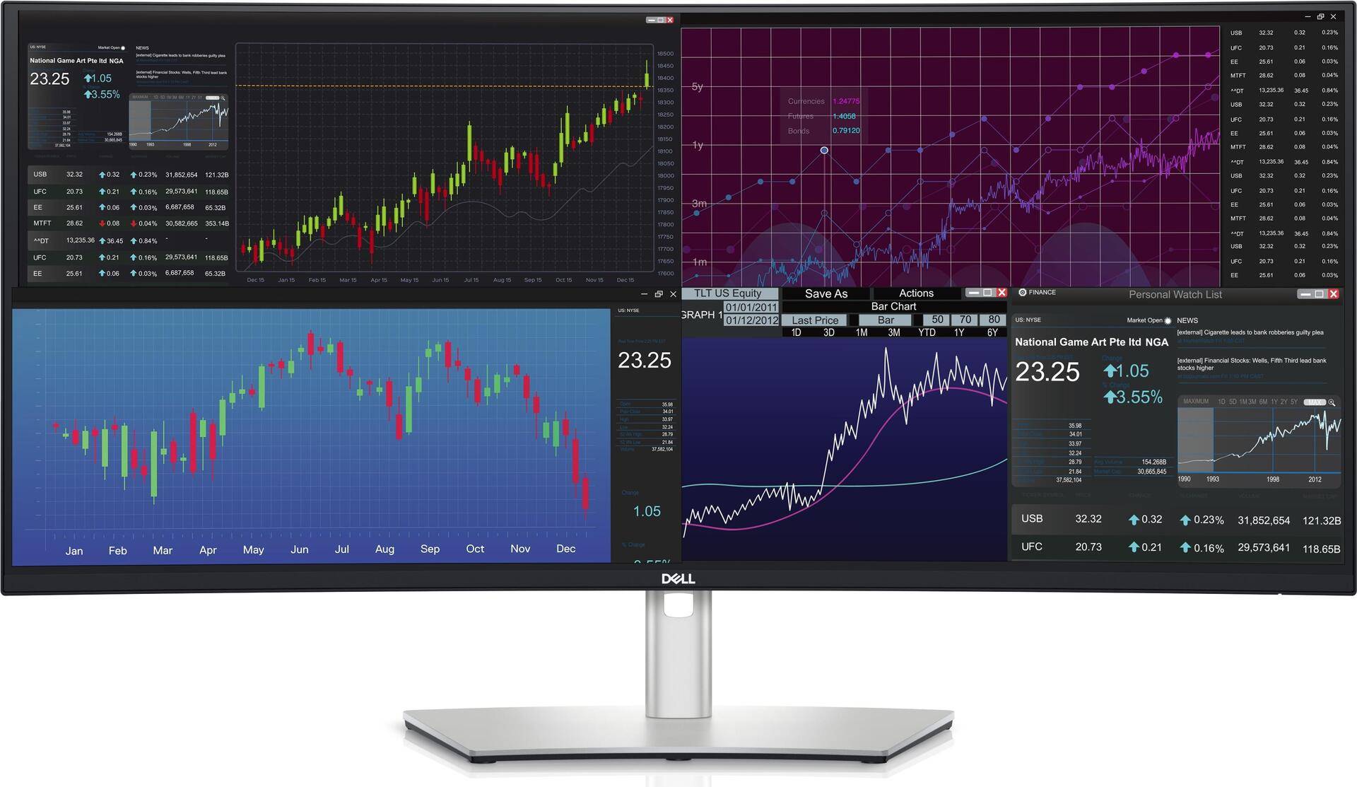 DELL UltraSharp U3824DW 96,5 cm (38) 3840 x 1600 Pixel Wide Quad HD+ LCD Schwarz - Silber (DELL-U3824DW) von Dell