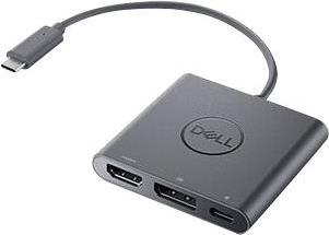 Dell Adapter USB-C to HDMI/DP with Power Pass-Through - Videoadapter - 24 pin USB-C männlich zu HDMI, DisplayPort, USB-C (nur Spannung) weiblich - 18 cm - 4K Unterstützung, Power Pass-Through - für Chromebook 3110, 3110 2-in-1, Latitude 74XX, Precision 35XX, 55XX, XPS 15 95XX von Dell