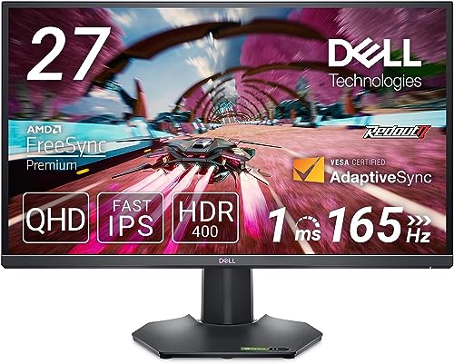 Dell G2724D 27 Zoll QHD (2560x1440) Gaming Monitor, 165Hz, Fast IPS, 1ms, AMD FreeSync Premium, NVIDIA G-SYNC Compatible, 99% sRGB, HDR 400, 2x DisplayPort, HDMI, 3 Jahre Garantie von Dell