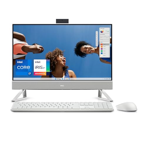 Dell Inspiron 5420 All In One Desktop - 23.8-inch FHD (1920 x 1080) Display, Intel Core i7-1355U Processor, 16GB DDR4 RAM, 512GB SSD, Intel Iris Xe Graphics, Windows 11 Home - White von Dell