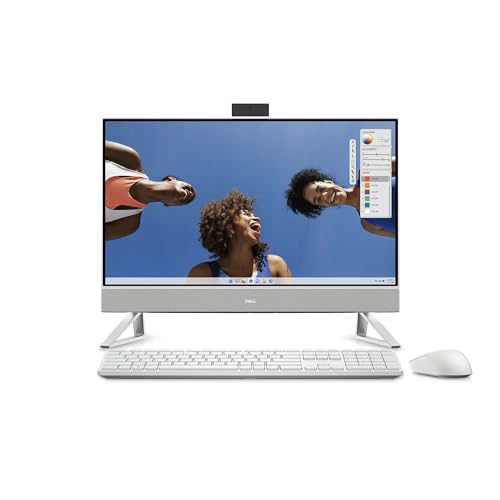 Dell Inspiron 5420 All in One Computer, Prozessor Intel Core i7-1355U, Display 23,8 Zoll FHD, 16 GB RAM, 512 GB SSD, Intel Iris XE Graphics, Win 11 Home, französische AZERTY-Tastatur, Cover Weiß von Dell