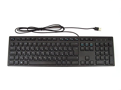 Dell KB216 USB Tastatur Multimedia Schwarz, Russisches Layout von Dell