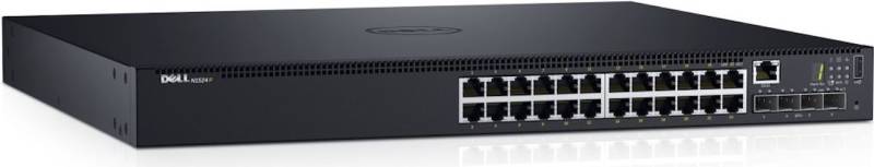 Dell NETWORKING N1524P 24x 1GbE RJ45, 4x 10GbE SFP+, PoE+, 128Gbps, 600W, 1U (210-AEVY) von Dell