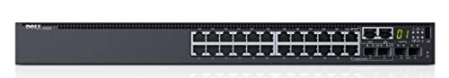 Dell Networking S3124 – Switch – C3 – Managed – 24 x 10/100/1000 + 2 x 10 Gigabit SFP+ + 2 x Gigabit kombinierter SFP – Luftstrom von vorne nach hinten – Rackmontierbar – Dell Smart Value von Dell