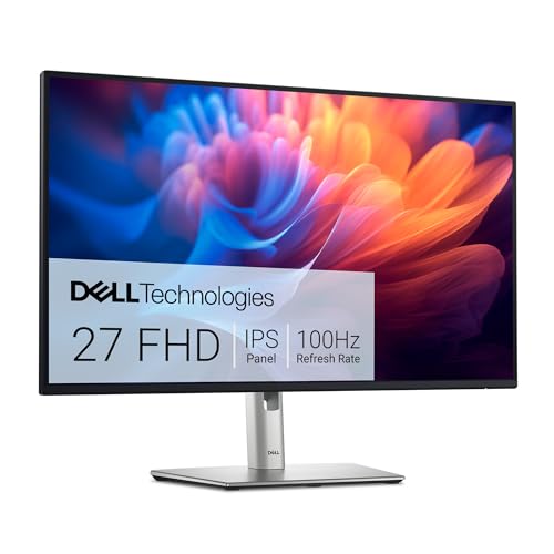 Dell P2725H 27 Zoll Full HD (1920x1080) Monitor, 100Hz, IPS, 5ms, 99% sRGB, USB-C, DisplayPort, HDMI, VGA, 4X USB, 3 Jahre Garantie, Schwarz von Dell