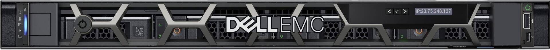 Dell PowerEdge R250 - Server - Rack-Montage - 1U - 1-Weg - 1 x Xeon E-2334 / 3.4 GHz - RAM 16 GB - SAS - Hot-Swap 8.9 cm (3.5) Schacht/Schächte - HDD 2 TB - Matrox G200 - 1GbE - kein Betriebssystem - Monitor: keiner - Schwarz - BTP - Dell Smart Value, De (YJ10W) von Dell