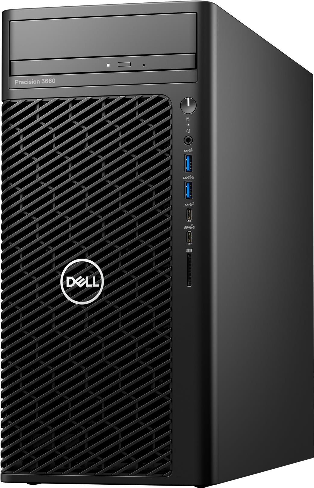 Dell Precision 3660 Tower - MT - 1 x Core i7 13700 / 2.1 GHz - vPro Enterprise - RAM 32 GB - SSD 1 TB - NVMe, Class 40 - DVD-Writer - T1000 - GigE - Win 11 Pro - Monitor: keiner - Schwarz - BTS - mit 3 Jahre Vor-Ort-Basisservice - Disti SNS von Dell