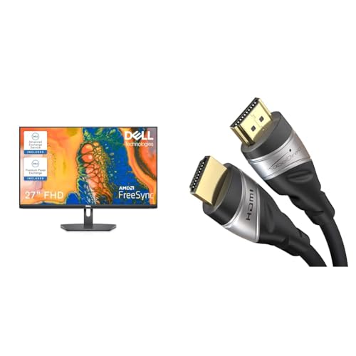 Dell S2721NX 27 Zoll Full HD (1920x1080) Monitor, 75Hz, IPS, 4ms, AMD FreeSync & KabelDirekt – 8K/4K HDMI-2.1-Kabel – 2 m – von HDMI Zertifiziert für höchste Qualität von Dell