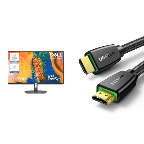 Dell S2721NX 27 Zoll Full HD (1920x1080) Monitor, 75Hz, IPS, 4ms, AMD FreeSync & UGREEN HDMI Kabel 4K 60Hz UHD 2.0 HDMI ARC Kabel HDR 3D High Speed 18Gbps von Dell