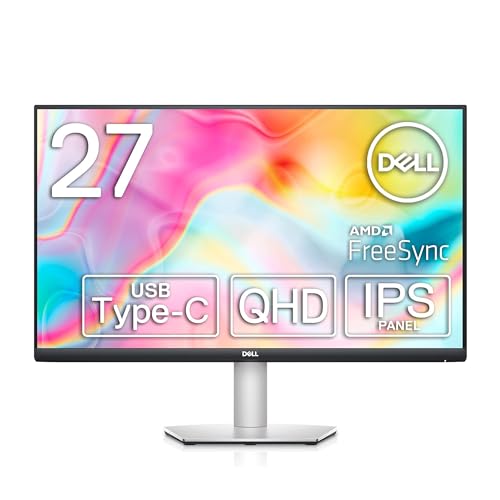 Dell S2722DC USB-C 27 Zoll QHD (2560x1440) Monitor, 75Hz, IPS, 4ms, AMD FreeSync, 99% sRGB, Eingebaute Lautsprecher, USB-C, 2x HDMI, 2x USB, 3 Jahre Garantie, Platinum Silver von Dell