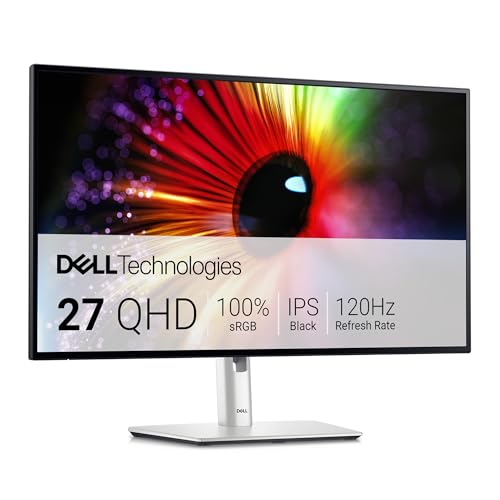 Dell U2724D UltraSharp 27 Zoll QHD (2560x1440) Monitor, 120Hz, IPS Black, 5ms, 98% DCI-P3, 2X USB-C, 2X DisplayPort, HDMI, 3X USB, 3 Jahre Garantie, Silber von Dell