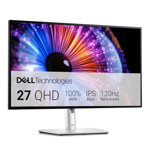 Dell U2724DE UltraSharp Thunderbolt 27 Zoll QHD (2560x1440) Monitor, 120Hz, IPS Black, 5ms, 98% DCI-P3, 2X Thunderbolt, 2X USB-C, 2X DisplayPort, HDMI, 4X USB, RJ45, 3 Jahre Garantie, Silber von Dell