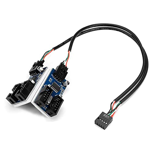Dellx Hauptplatine USB 2.0 9Pin Header 1 Zu 4 Hub Splitter Adapter Converter 30CM 9-Pin Interne Kabel von Dellx