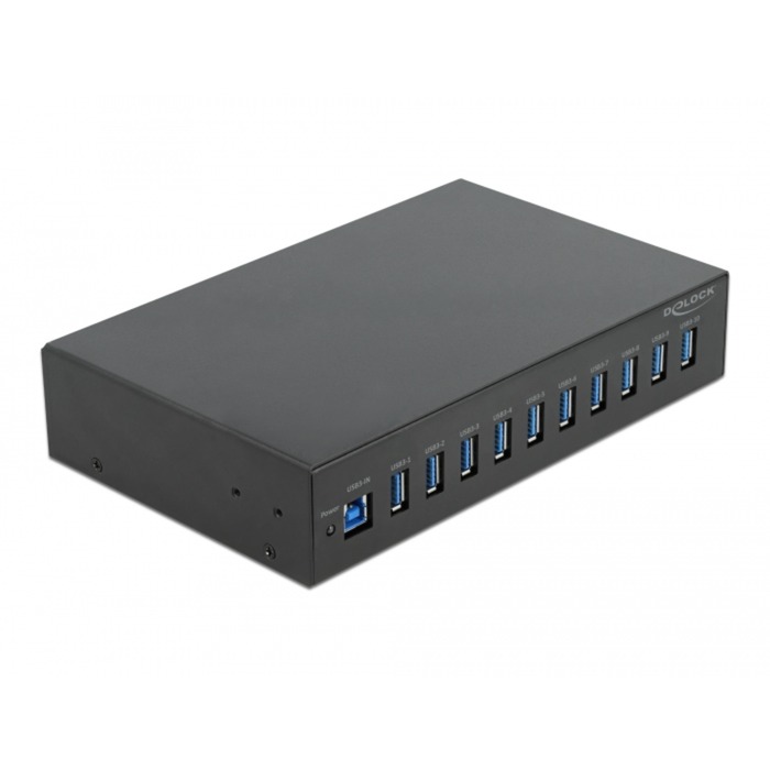 25,4 cm (10") Industrie Hub 10 x USB 3.2 Gen 1 Typ-A, USB-Hub von Delock