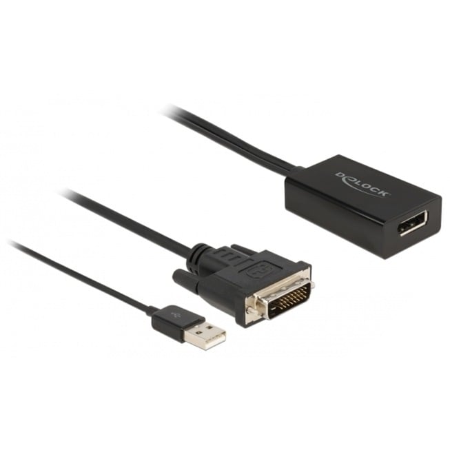 Adapterkabel, DVI + USB-A Stecker > DisplayPort Buchse von Delock