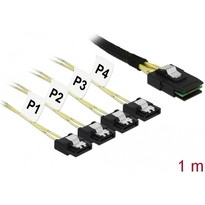Adapterkabel Mini SAS SFF-8087 > 4x SATA 7Pin von Delock