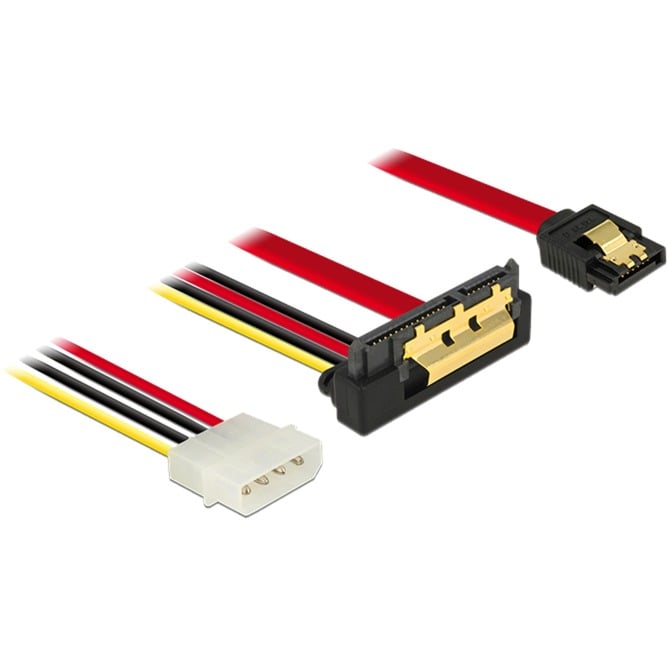 Adapterkabel SATA 7Pin + 5,25"-4Pin > SATA 22Pin von Delock