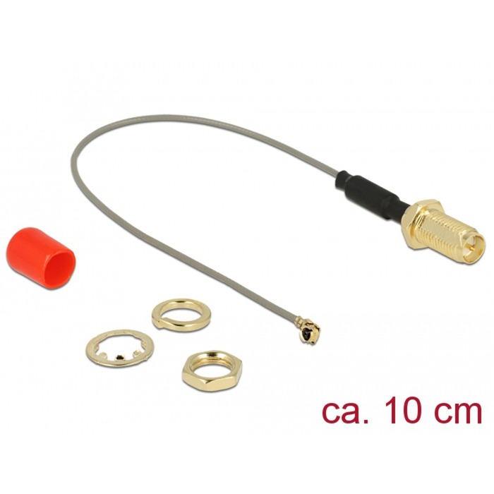 Antennenkabel RP-SMA (Buchse zum Einbau) > MHF (Stecker), Adapter von Delock