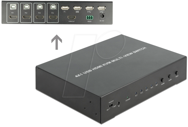 DELOCK 11488 - 4-Port KVM Switch, HDMI von Delock