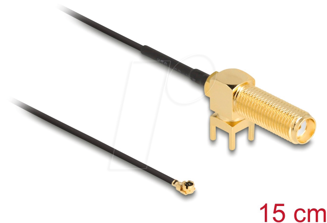 DELOCK 12034 - Antennenkabel SMA90°PCB > I-PEX Inc., MHF® I Stecker 1.13 15 cm von Delock