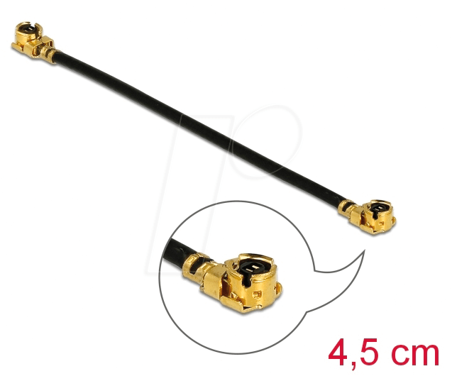 DELOCK 12605 - HF Antennenkabel MHF® I Stecker zu MHF® I Stecker 1,13 4,5 cm von Delock